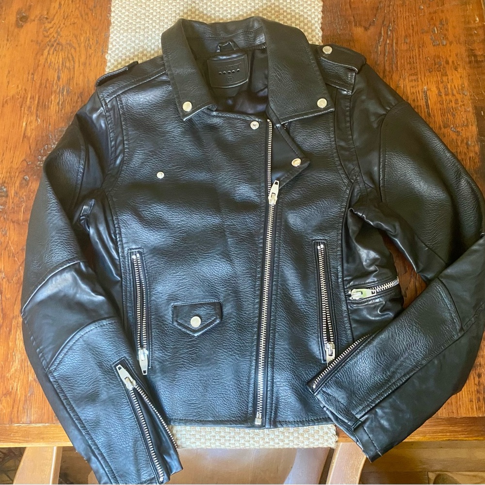 Black Leather Moto Jacket